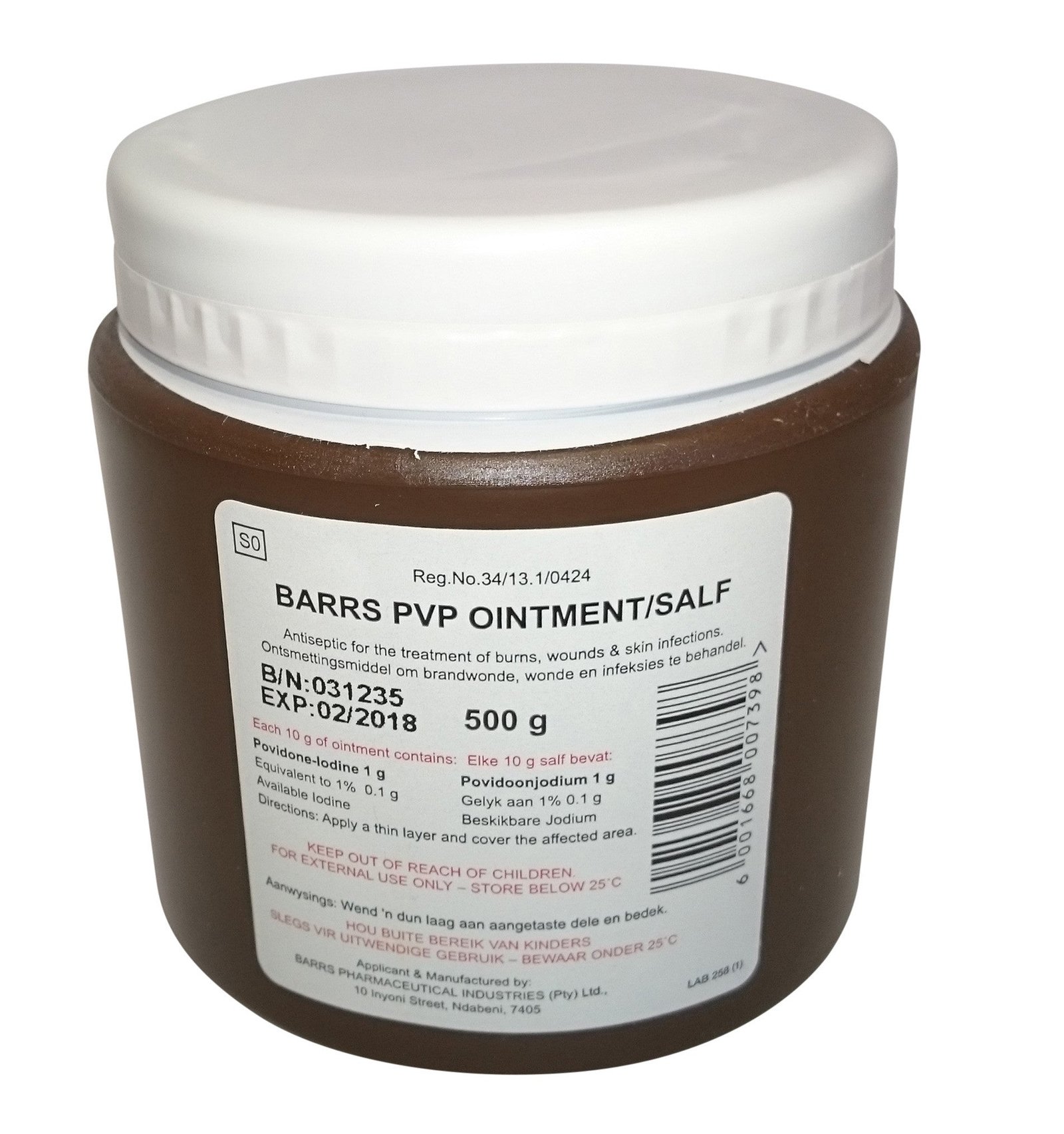 Barrs PVP Ointment 500g Barrs PVP Ointment 500g