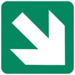 Diagonal Green Arrow safety sign