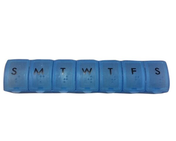 Pill Box - 7 Day with Braille