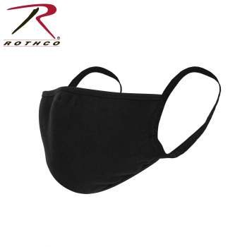 Rothco Kids Reusable 3-Layer Face Mask Black/One Size Rothco Kids Reusable 3-Layer Face Mask Black/One Size