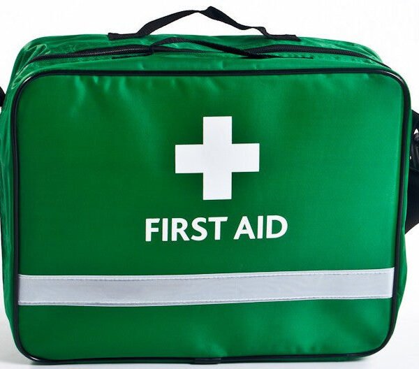 Schools and Clubs First Aid Kit in Green Bag with Removable Pouches