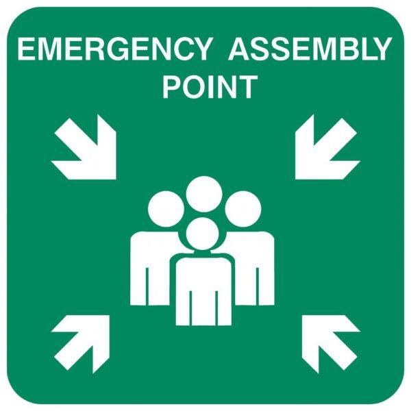 Small Emergency Assembly Point safety sign