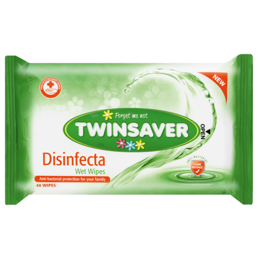 Twinsaver Disinfectant Wet Wipes 40 Pack